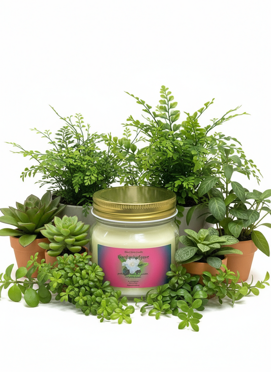 Gardenia Agave Scented Candle 8oz Single Cotton Wick Glass Jar