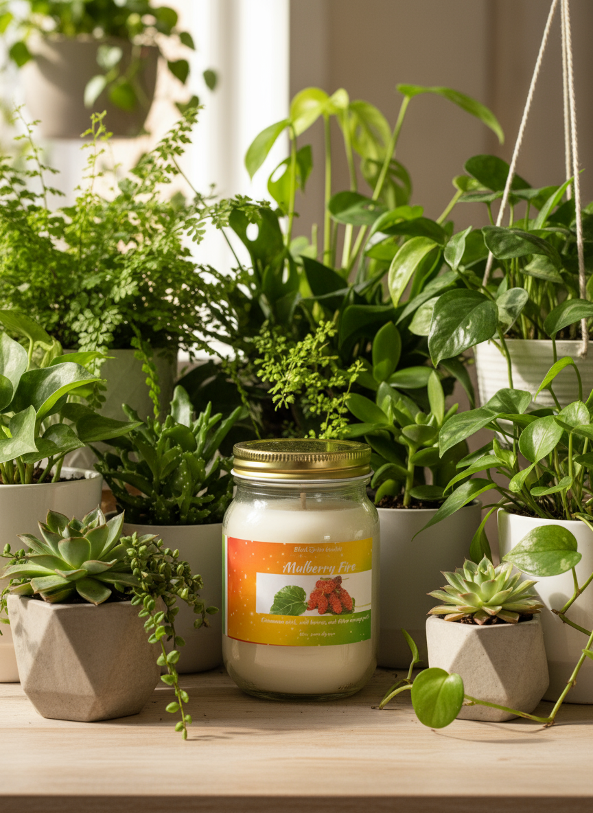 Mulberry Fire Scented Candle 16oz Single Cotton Wick Glass Jar