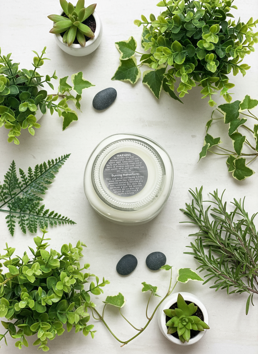 Marine Moss Scented Candle 8oz Single Cotton Wick Glass Jar