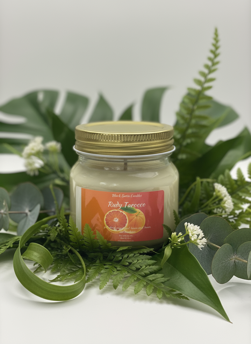 Rudy Tarocco  8oz Candle Cotton Wick Glass Jar