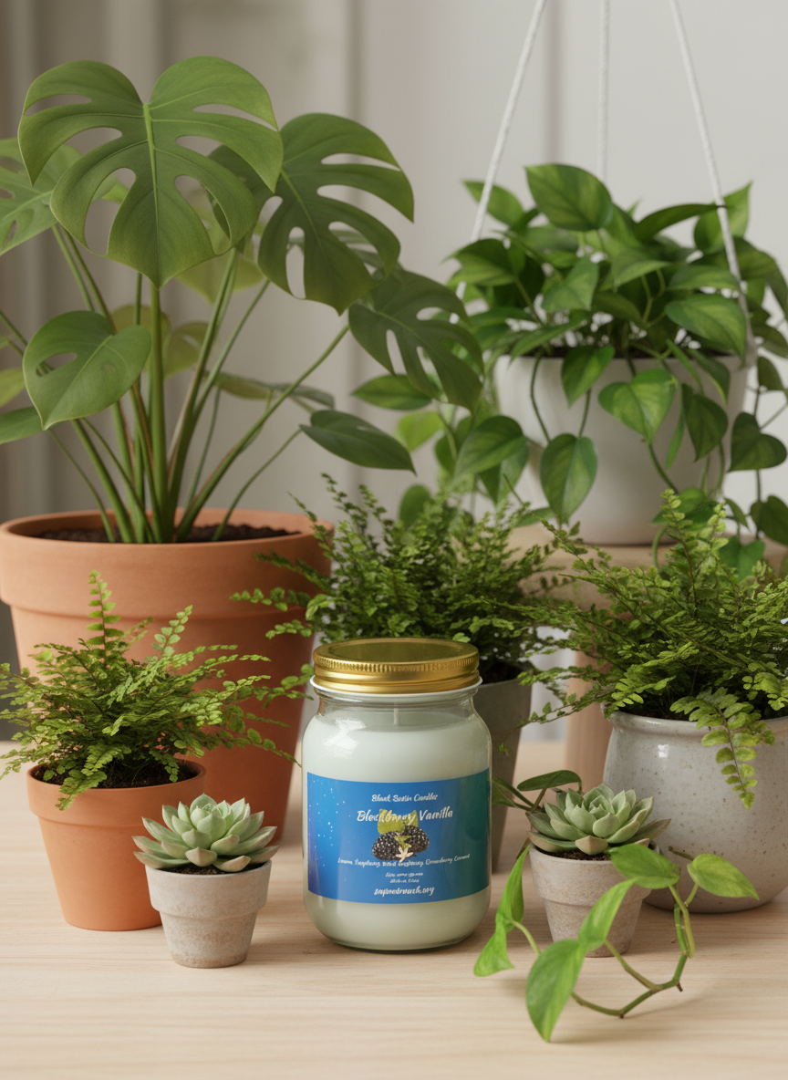 Blackberry Vanilla Scented Candle 16oz Wickless Glass Jar