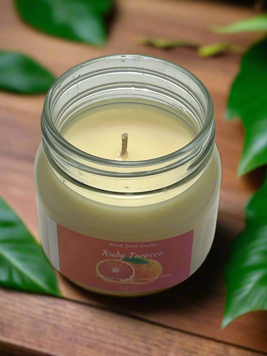 Rudy Tarocco 8oz Candle Cotton Wick Glass Jar