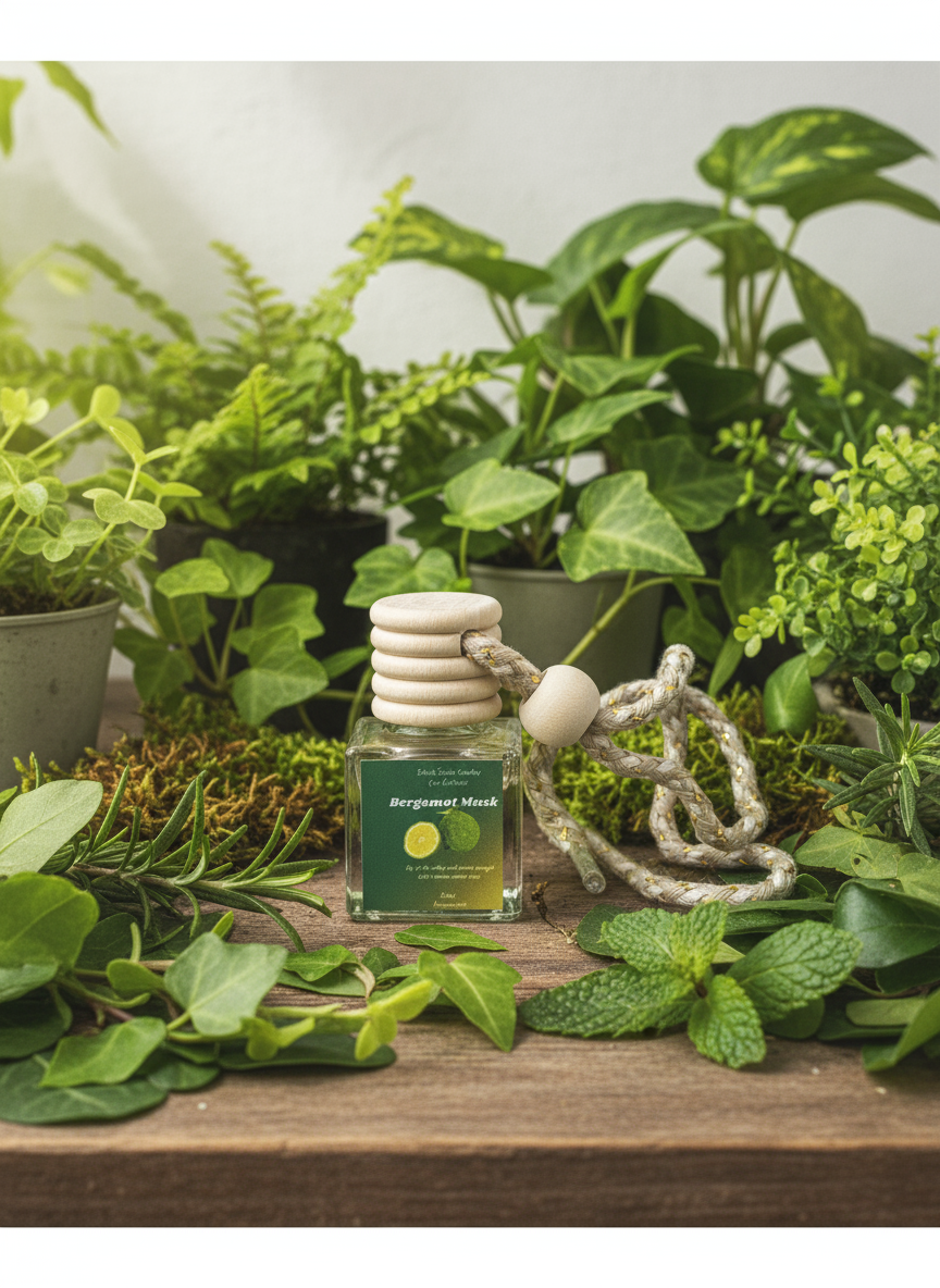 Bergamot Musk Scented Car Diffuser 8ml Clear Air Refresher Fragrance Oil