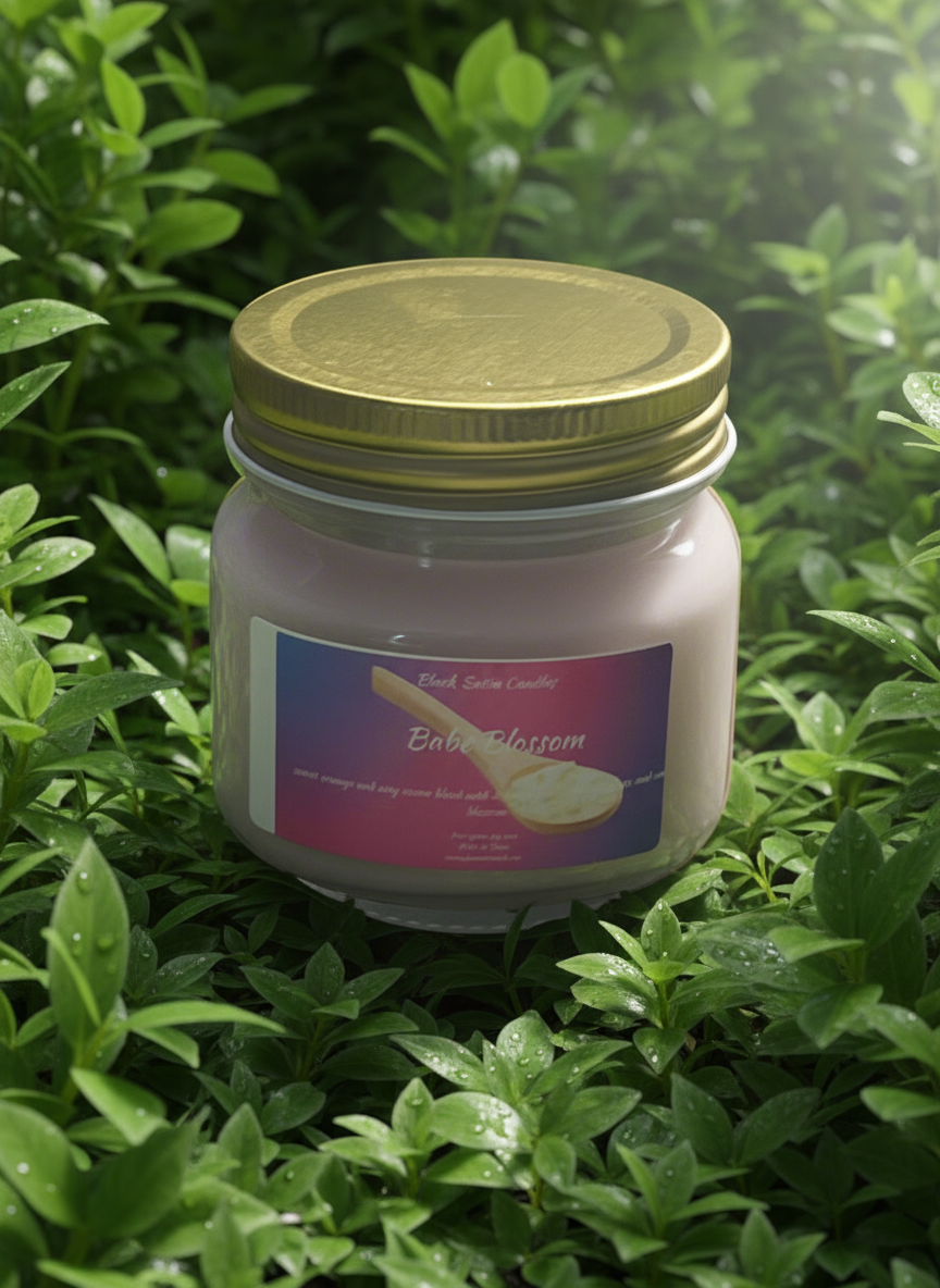 Babe Blossom  8oz Candle Cotton  Wick Glass Jar