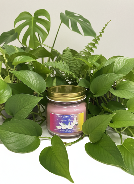Magnolia Blossom Scented Candle 8oz Single Cotton Wick Glass Jar