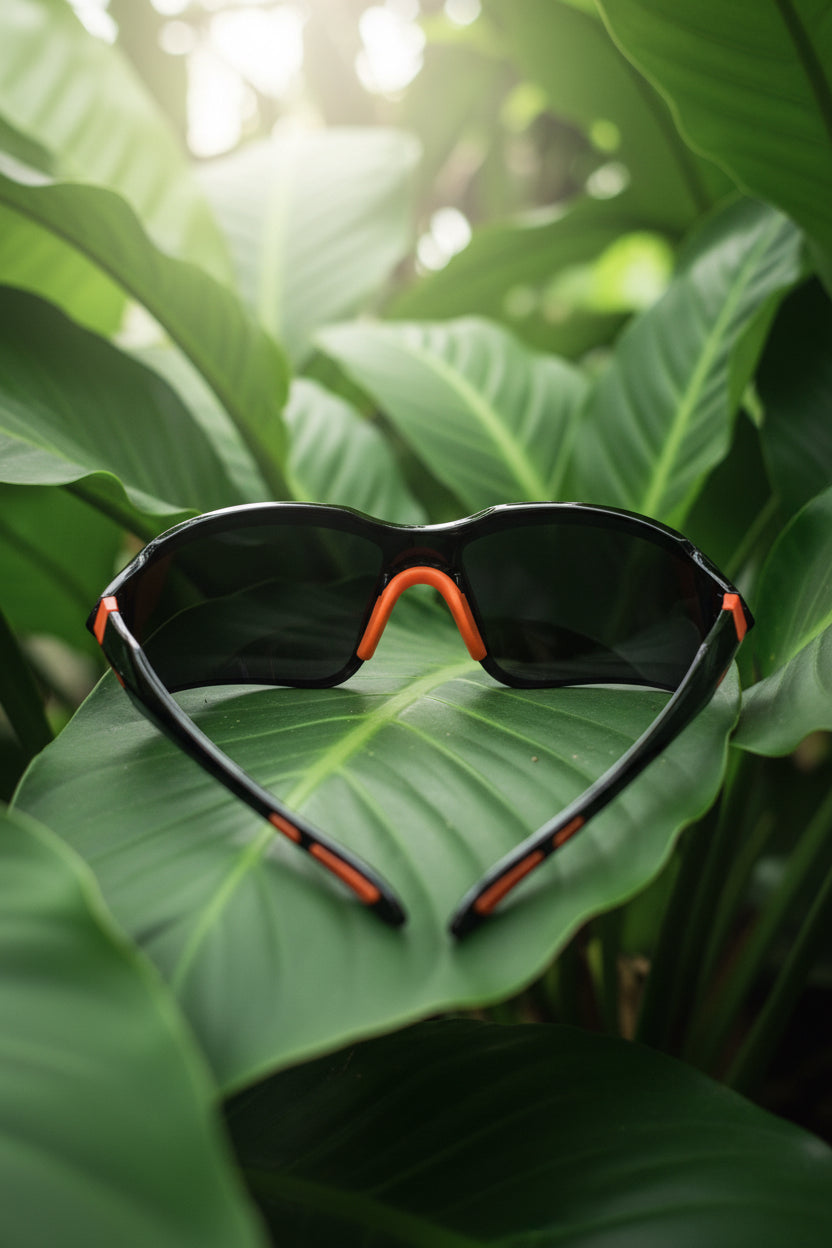 Men & Women Universal Sunglasses Trendy Sporty Style Sun Eyewear Black and Orange Frame
