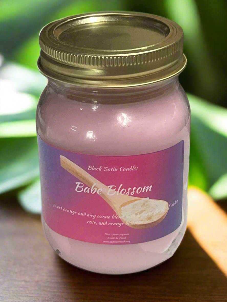 Babe Blossom 16oz Candle Cotton Wick Glass Jar