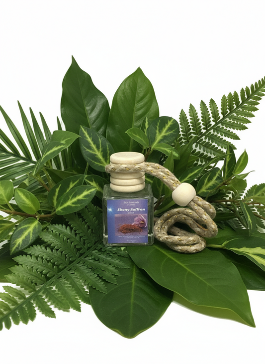 Ebony Saffron Scented Car Diffuser 8ml Clear Air Refresher Fragrance Oil
