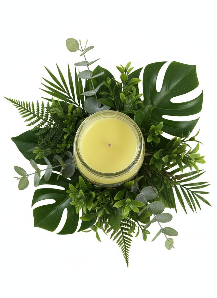 Lemon Poppy Scented Candle 8oz Single Cotton Wick Glass Jar