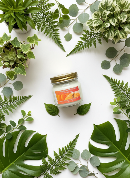 White Pumpkin Scented Candle 8oz Single Single Cotton Wick Glass Jar