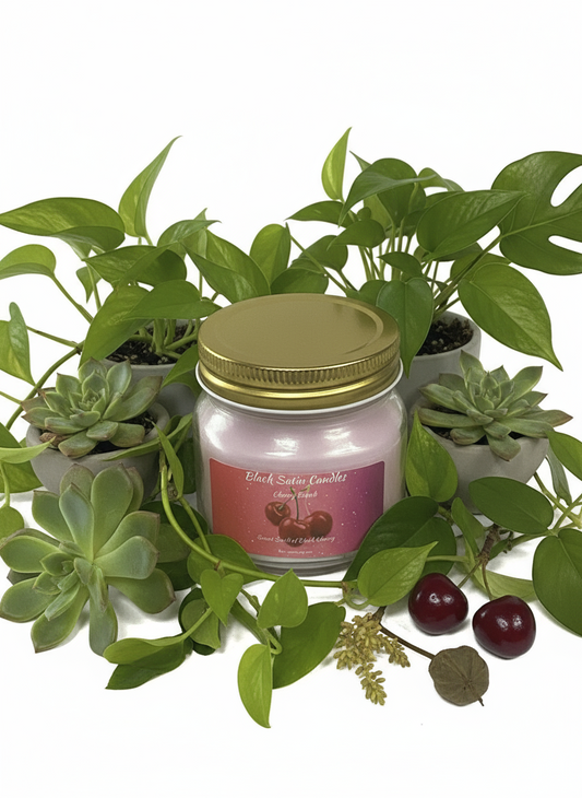Cherry Bomb Scented Candle 8oz Single Cotton Wick Glass Jar