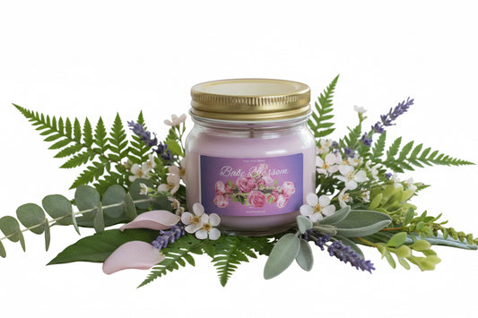 Babe Blossom Scented Candle 8oz Cotton Wick Glass Jar