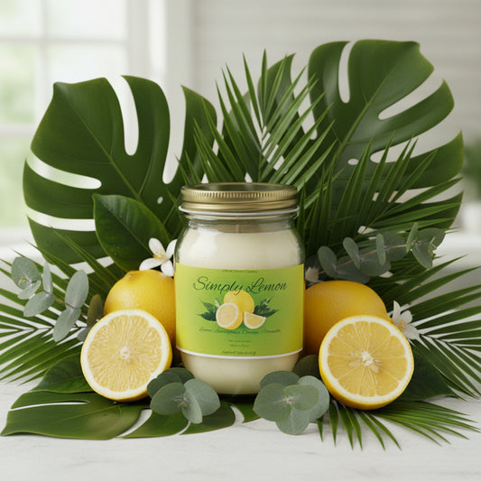 Simply Lemon Scented Candle 16oz Cotton Wick Glass Jar
