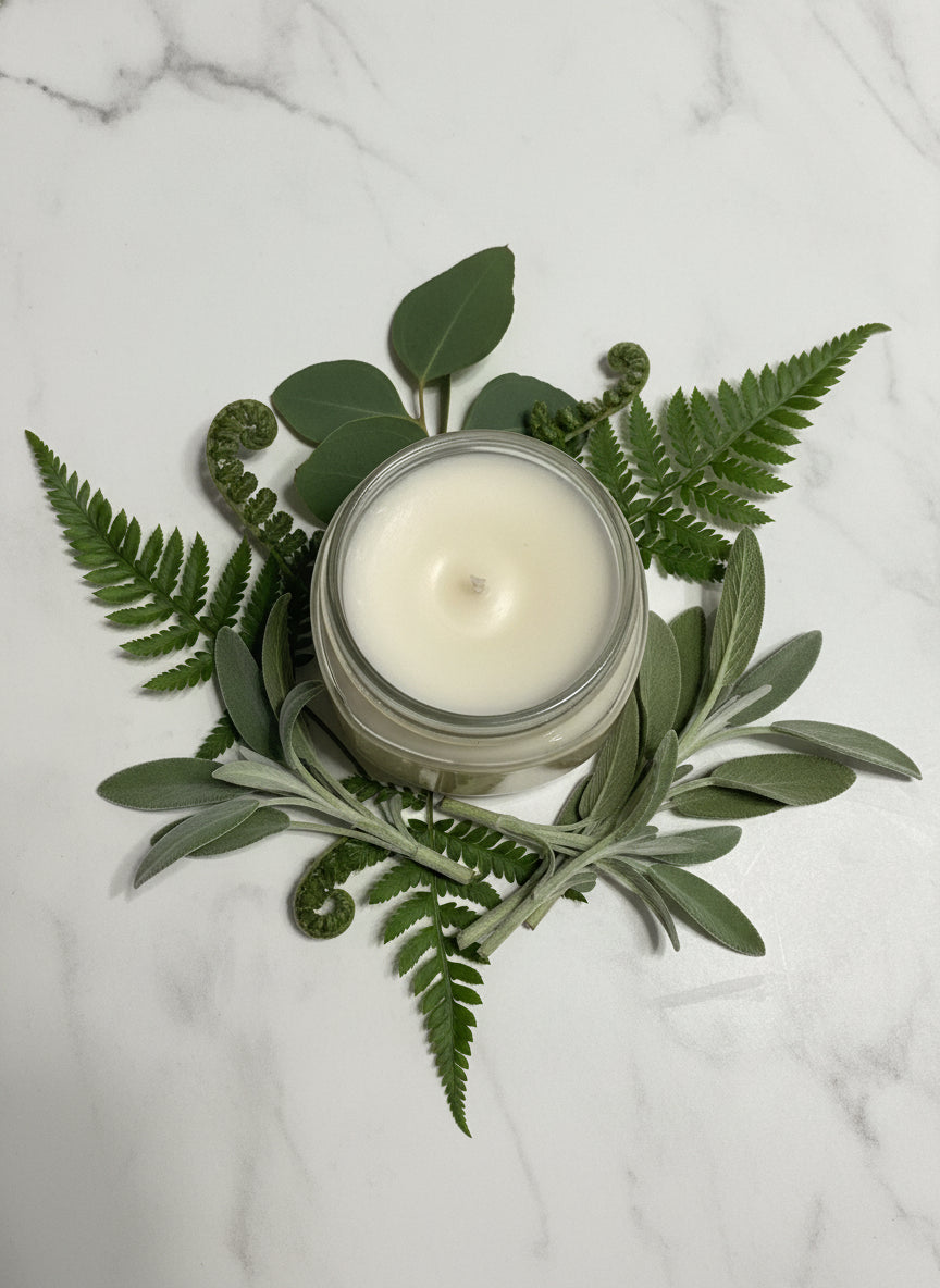 White Birch Scented Candle 8oz Single Cotton Wick Glass Jar