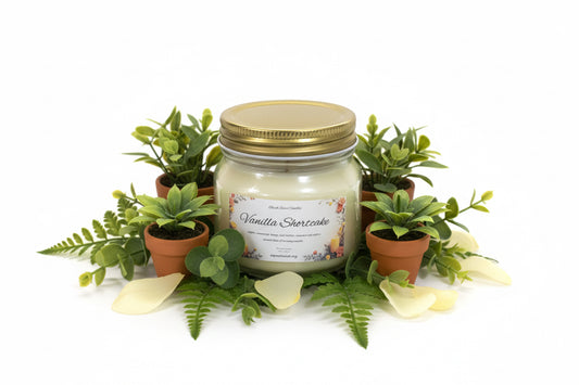 Vanilla Shortcake Scented Candle 8oz Single Cotton Wick Glass Jar