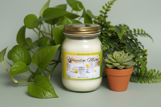 Honeydew Melon Scented Candle 16oz Single Cotton Wick Glass Jar