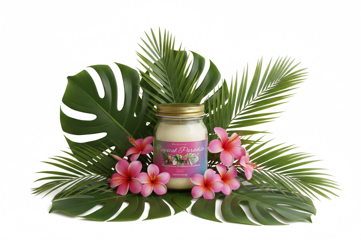 Tropical Paradise Scented Candle 16oz Single Cotton Wick Glass Jar