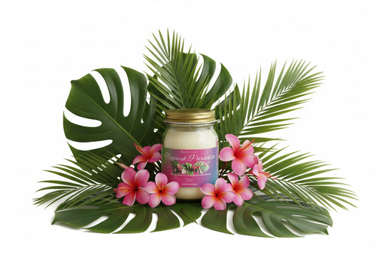 Tropical Paradise Scented Candle 16oz Single Cotton Wick Glass Jar