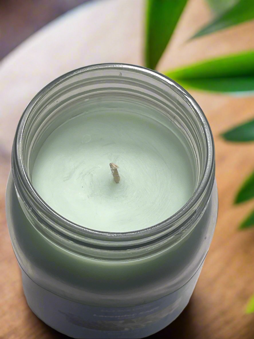 Lavender Sage Scented Candle 16oz Single Cotton Wick Glass Jar