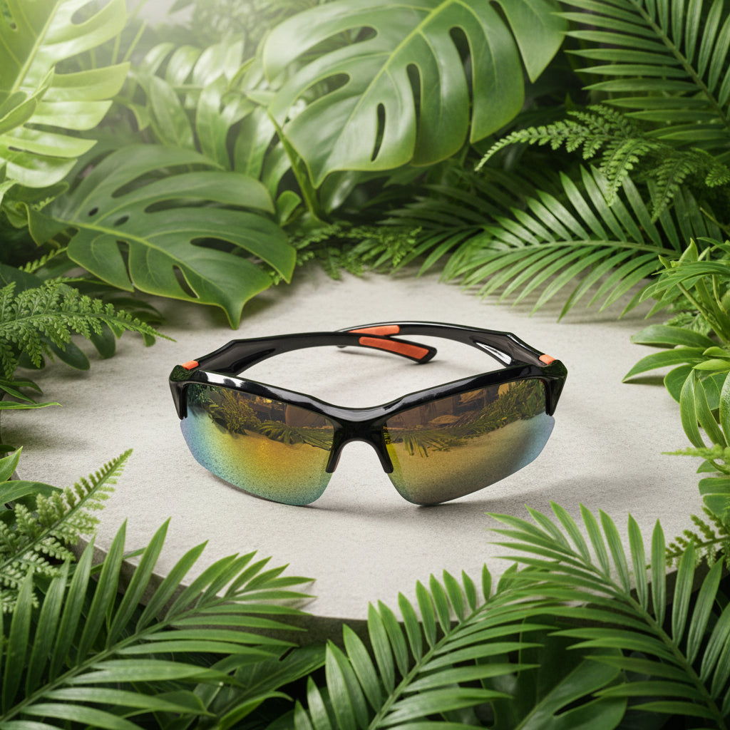 Men & Women Universal Sunglasses Trendy Sporty Style Sun Eyewear Black and Orange Frame