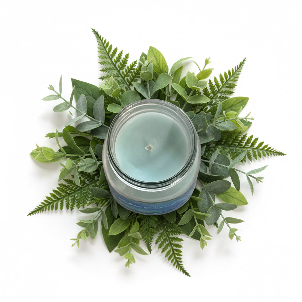 Blue Creed Scented Candle 16oz Cotton Wick Glass Jar