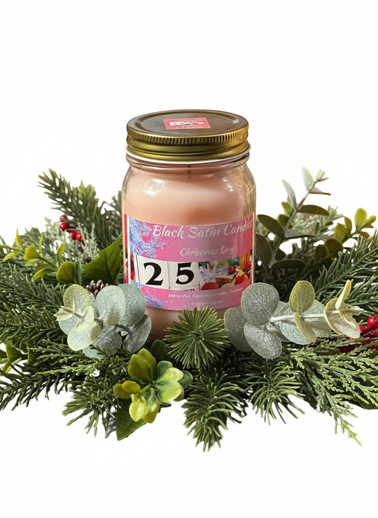 Christmas Day Scented Candle 16oz Single Cotton Wick Glass Jar