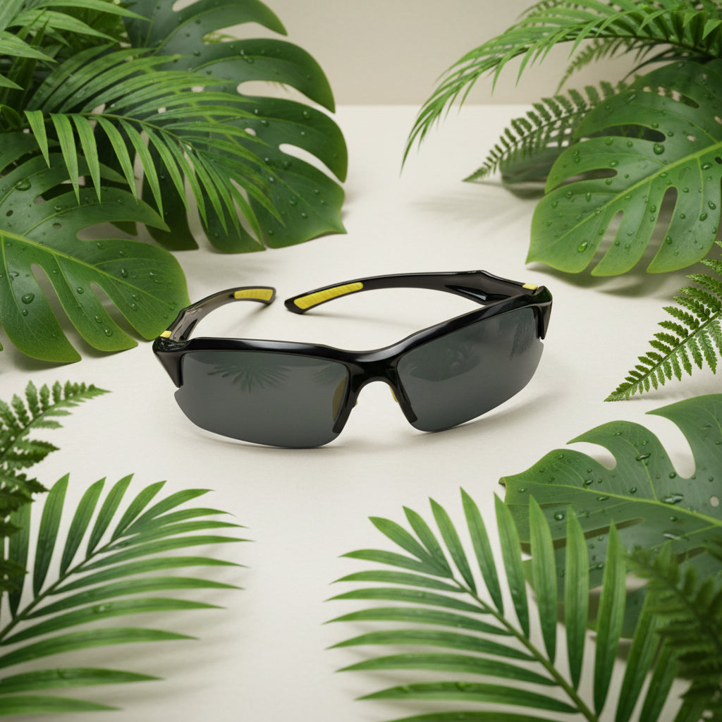 Men & Women Universal Sunglasses Trendy Sporty Style Sun Eyewear Black and Yellow  Frame