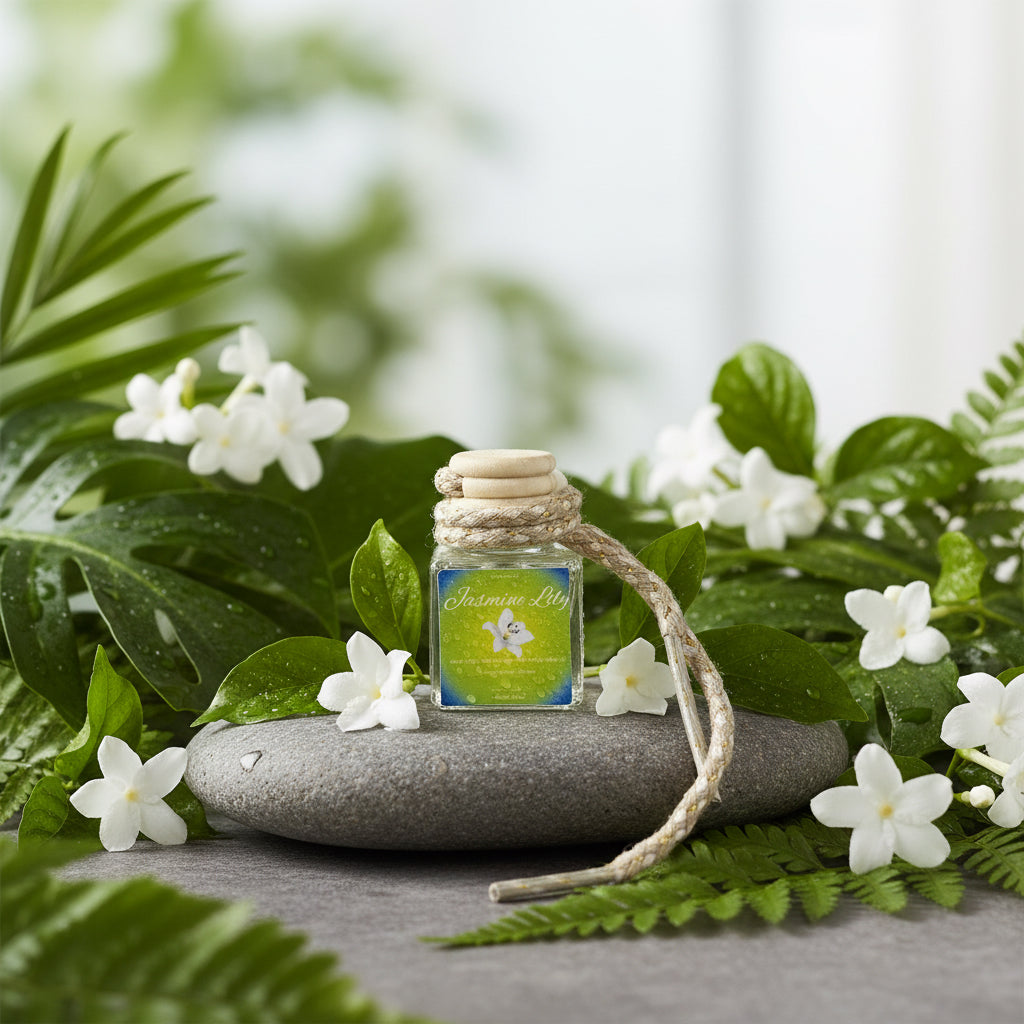 Jasmine Lily Scented Car Diffuser 8ml Clear Air Refresher Fragrance Oil