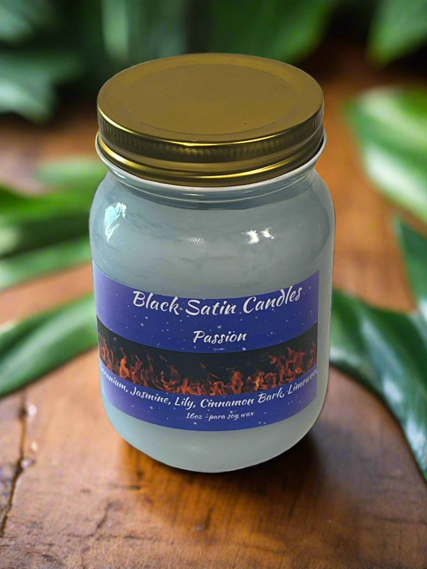 Passion Scented Candle 16oz Single Cotton Wick Glass Jar