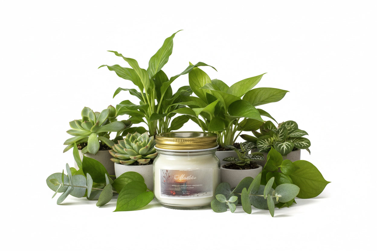 Mistletoe Scented Candle 8oz Single Cotton Wick Glass Jar