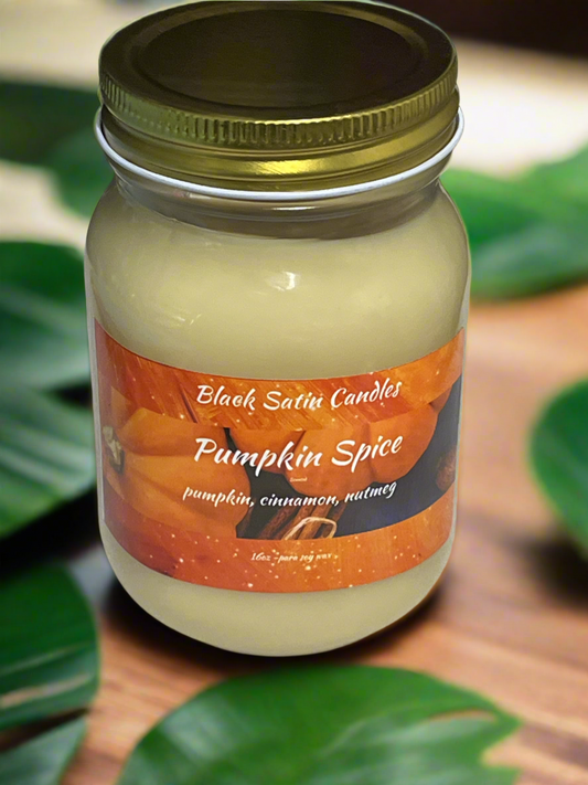 Pumpkin Spice Scented Candle 16oz Single Cotton Wick Glass Jar