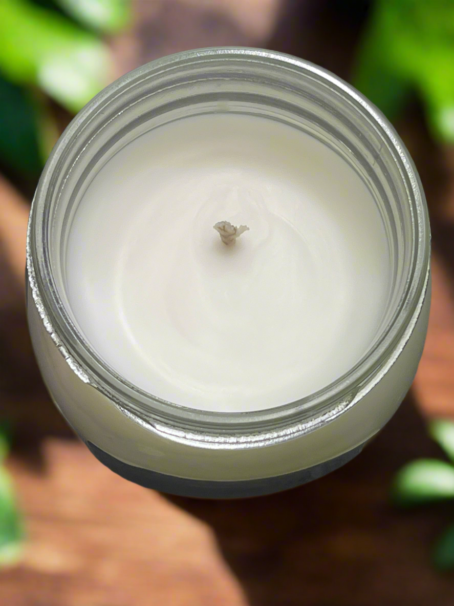 White Lighting Scented Candle 8oz Single Cotton Wick Glass Jar