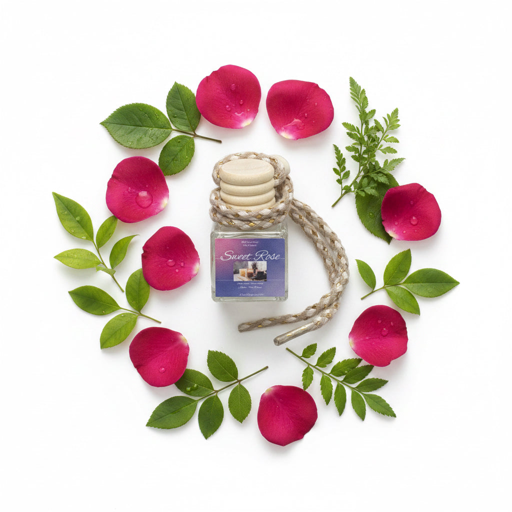 Sweet Rose Scented Car Diffuser 8ml Clear Air Refresher Fragrance Oil