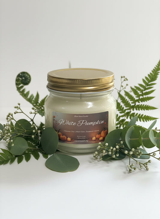 White Pumpkin Scented Candle 8oz Single Single Cotton Wick Glass Jar