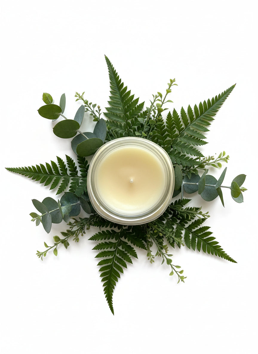 Sandalwood Rose Scented Candle 8oz Single Cotton Wick Glass Jar