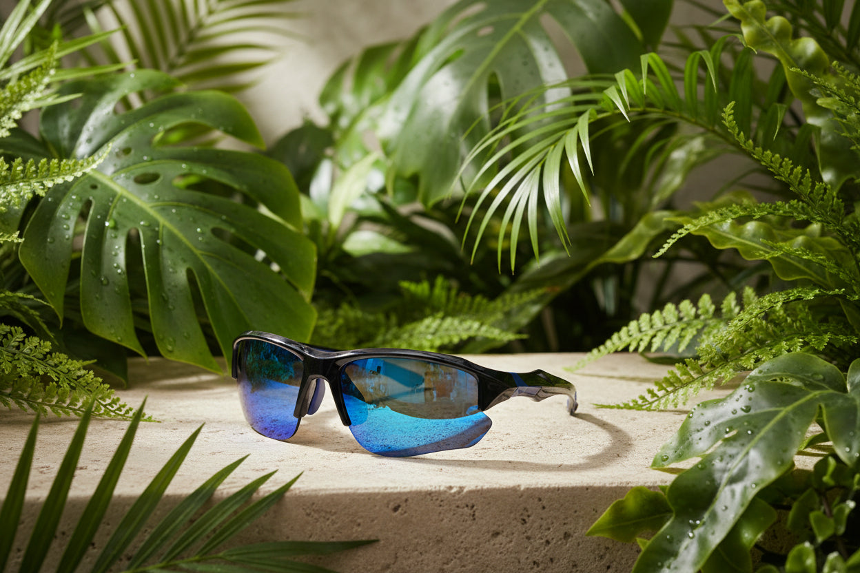 Men & Women Universal Sunglasses Trendy Sporty Style Sun Eyewear Black and Blue Frame