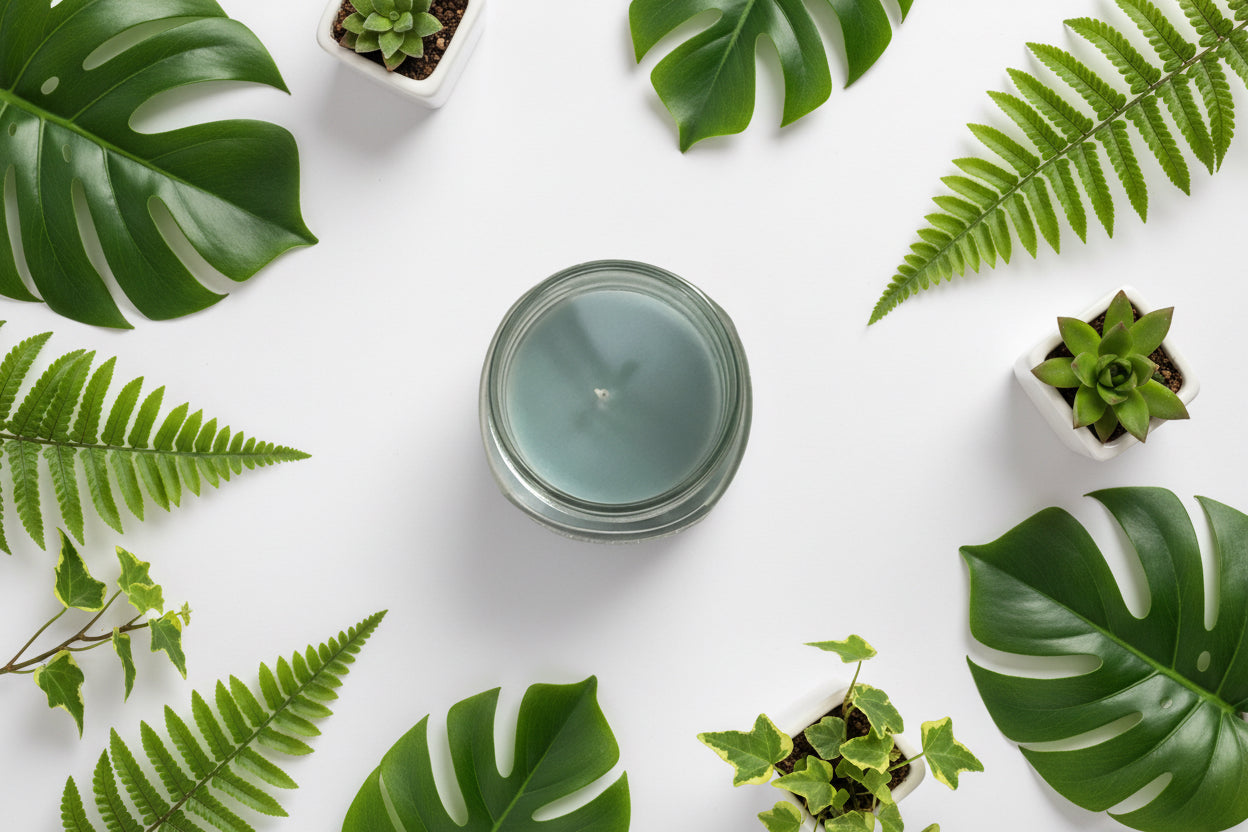Eucalyptus & Mint Scented Candle 8oz Single Cotton Wick Glass Jar