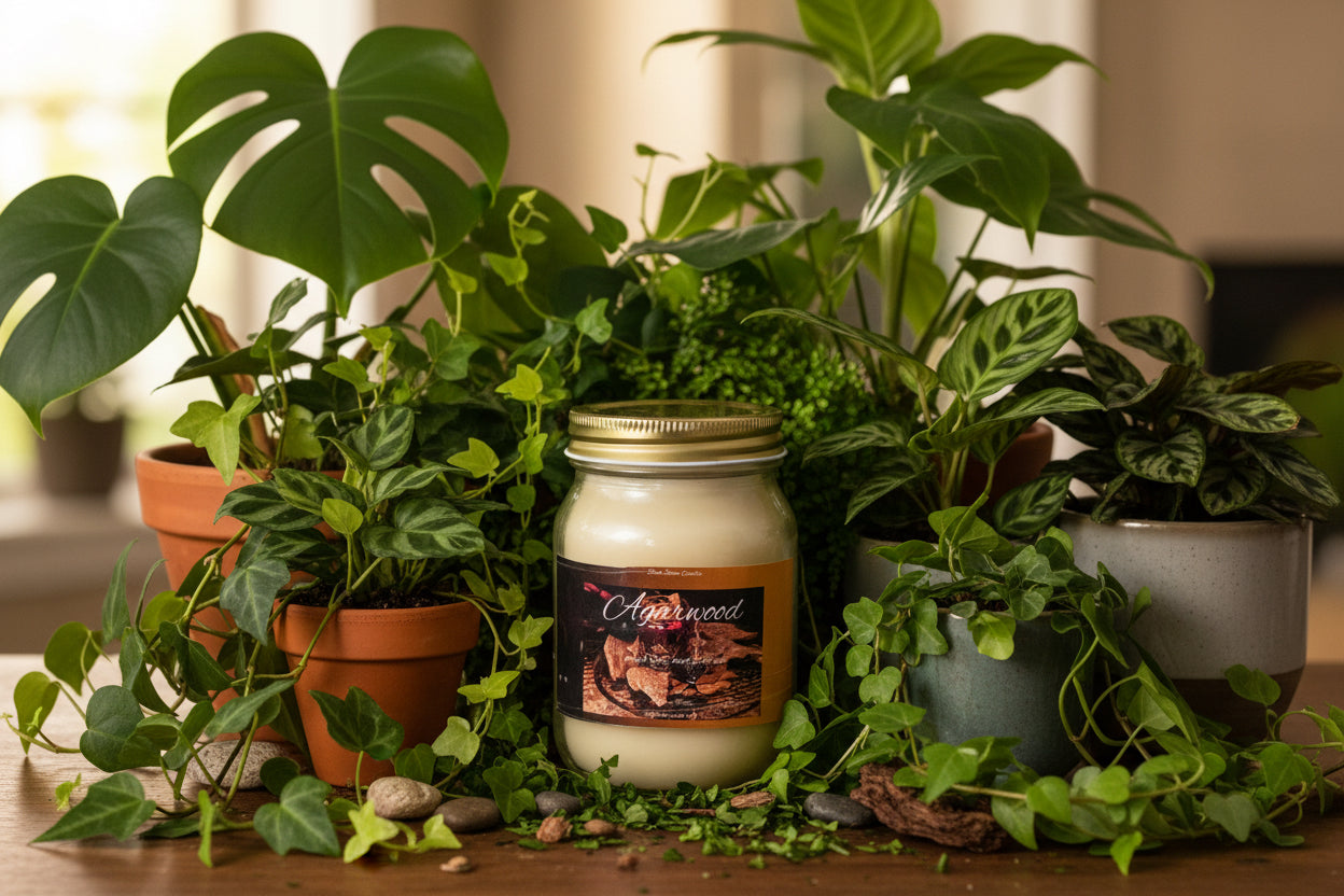 Agarwood Scented Candle 16oz Cotton Wick Glass Jar
