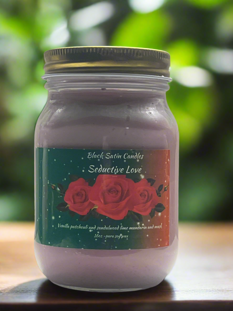 Seductive Love  Scented Candle 16oz Single Cotton Wick Glass Jar