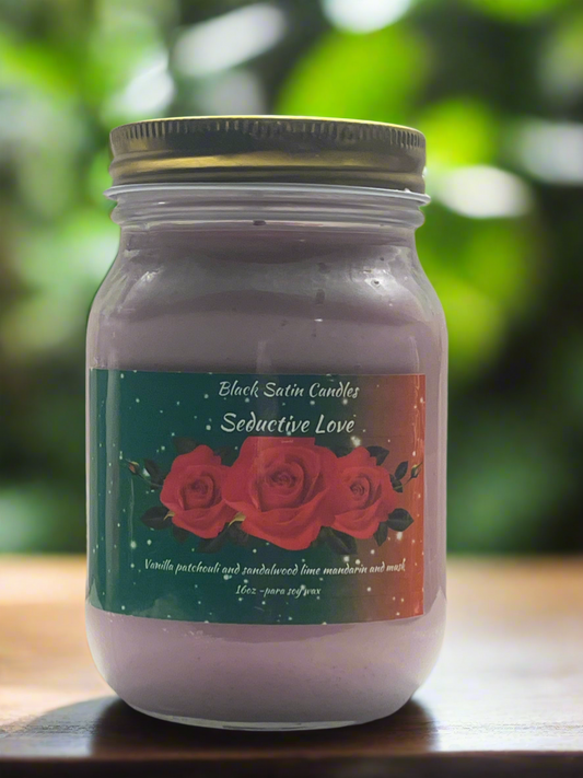 Seductive Love  Scented Candle 16oz Single Cotton Wick Glass Jar