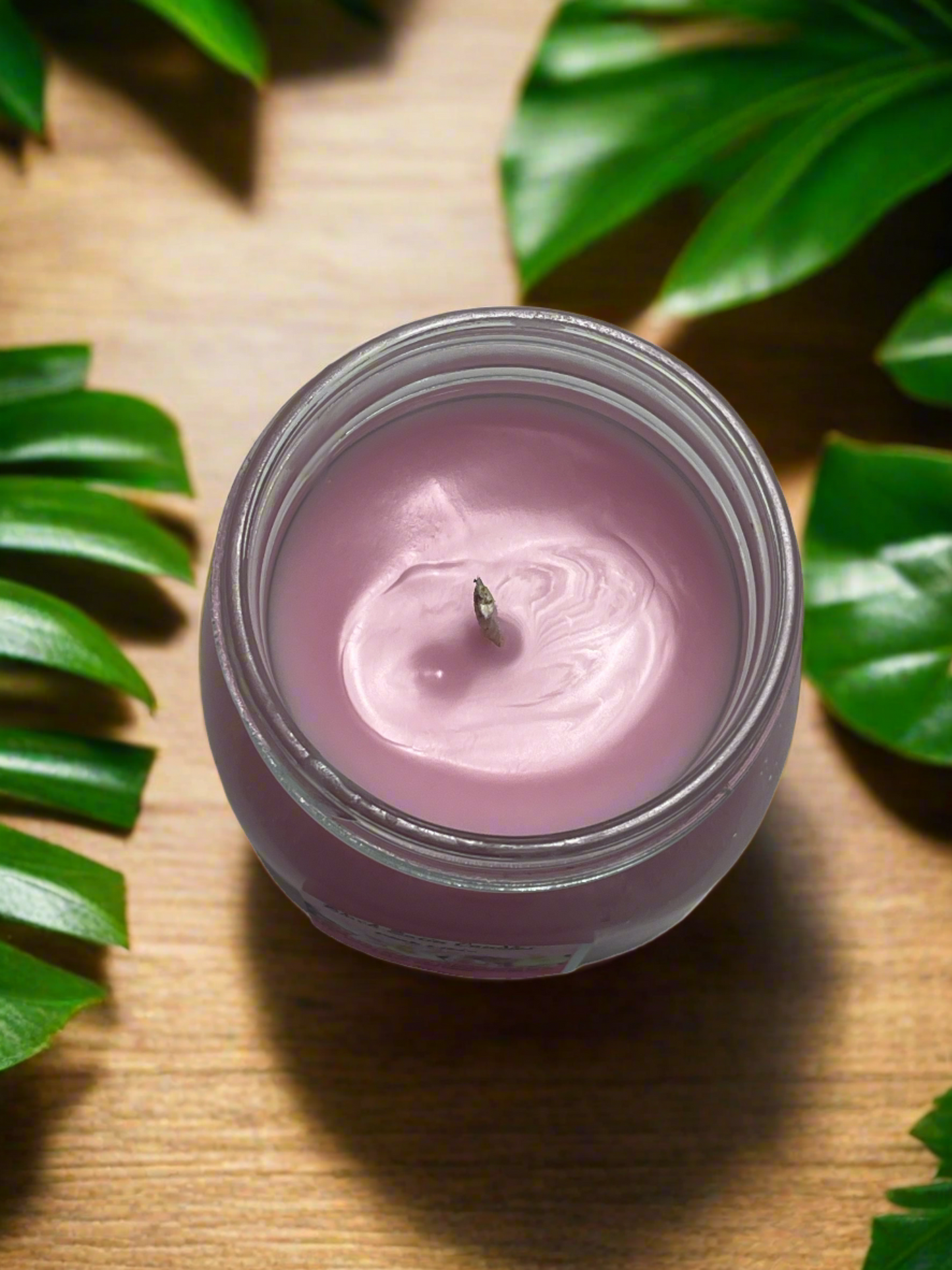 Pink Lilac Fragrance Scented Candle 8oz Single Cotton Wick Glass Jar