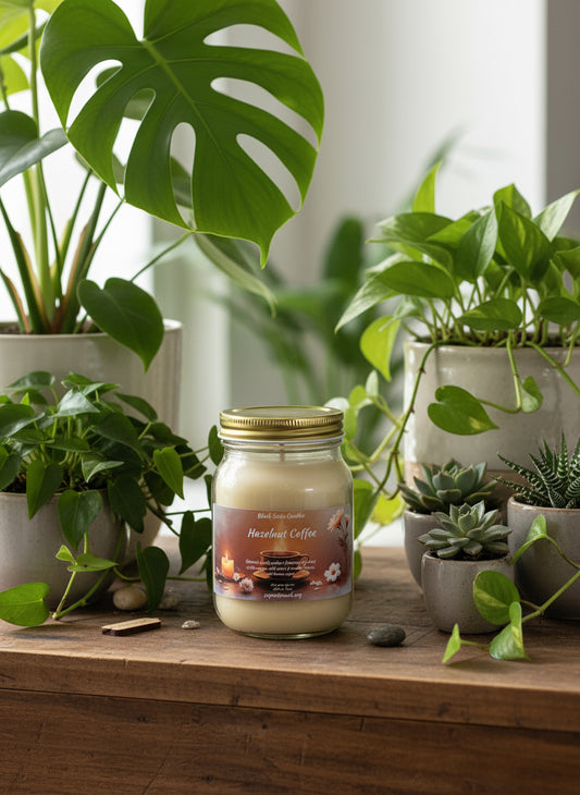 Hazelnut Coffee Scented Candle 16oz Single Cotton Wick Glass Jar