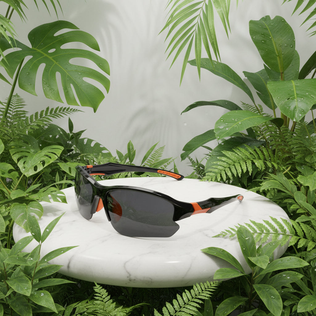 Men & Women Universal Sunglasses Trendy Sporty Style Sun Eyewear Black and Orange Frame