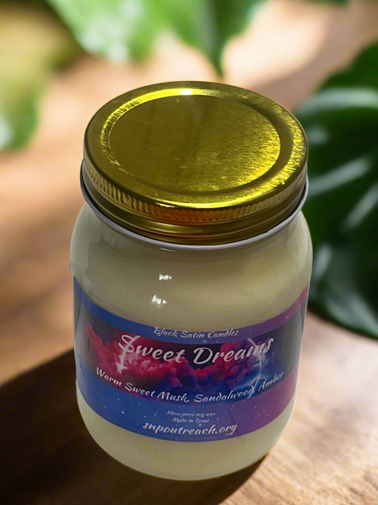 Sweet Dreams Scented Candle 16oz Single Cotton Wick Glass Jar