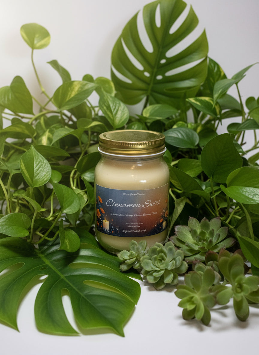 Cinnamon Swirl Scented Candle 16oz Single Cotton Wick Glass Jar