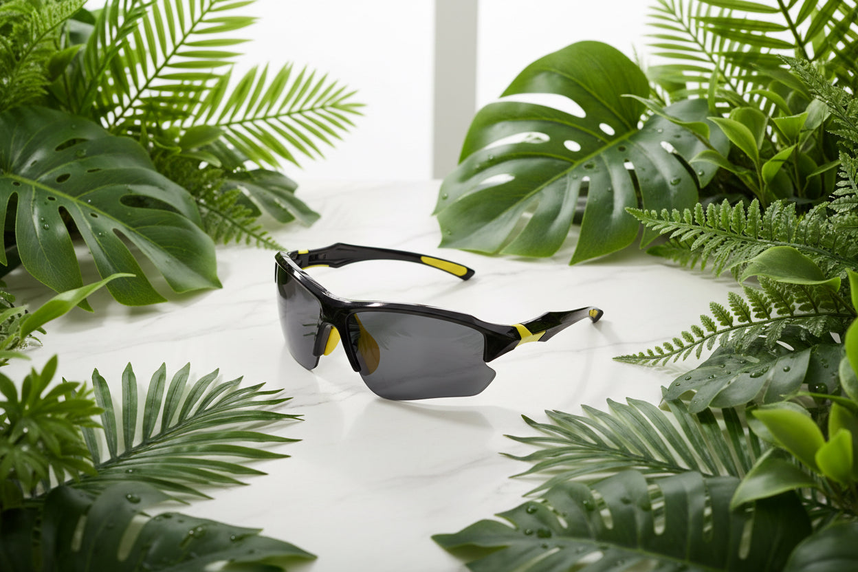 Men & Women Universal Sunglasses Trendy Sporty Style Sun Eyewear Black and Yellow  Frame