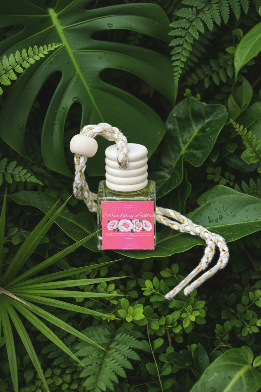Strawberry Leather Scented Car Diffuser 8ml Clear Air Refresher Fragrance Oil