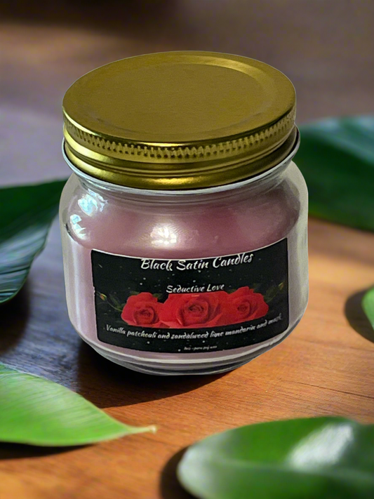 Seductive Love  Scented Candle 8oz Single Cotton Wick Glass Jar