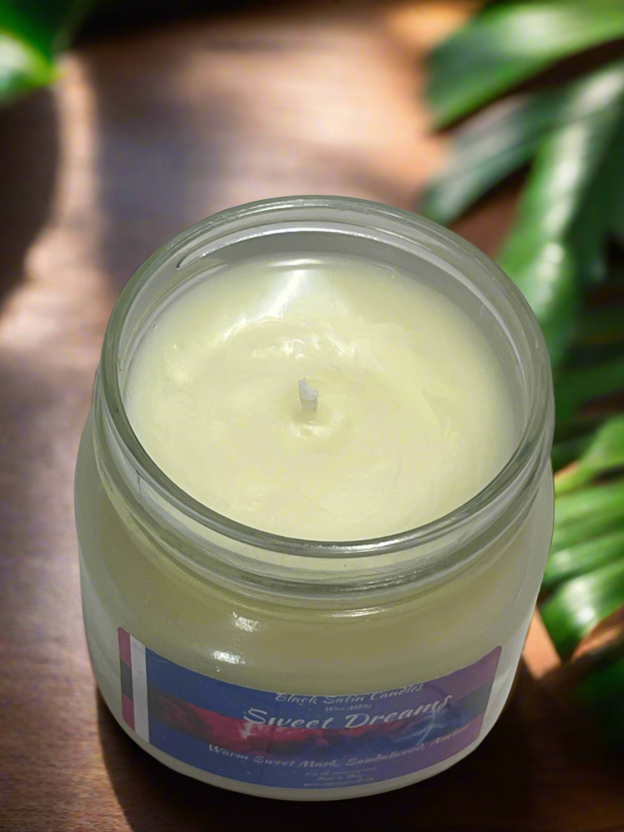 Sweet Dreams Scented Candle 8oz Single Cotton Wick Glass Jar