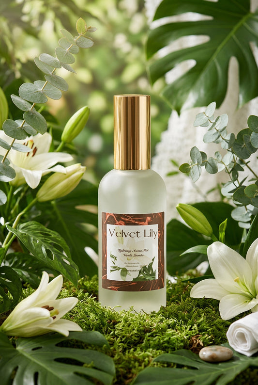 Velvet Lily Body Spray Mist 4oz Glass Bottle